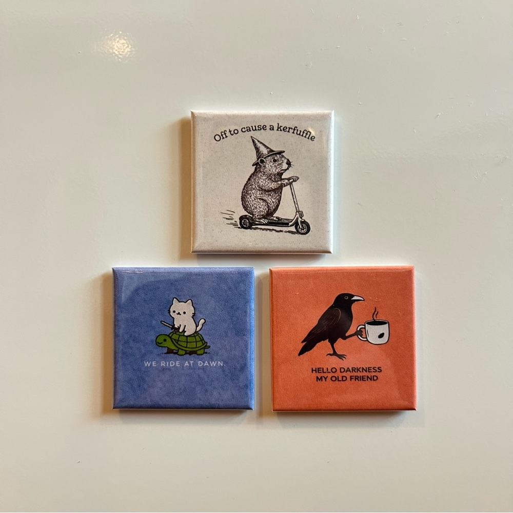 Set of 3 Custom Sarcastic Humorous  2x2” Square Magnets